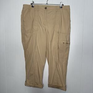 Chico’s Women’s Khaki Cargo Crop Pants Size 2, 12